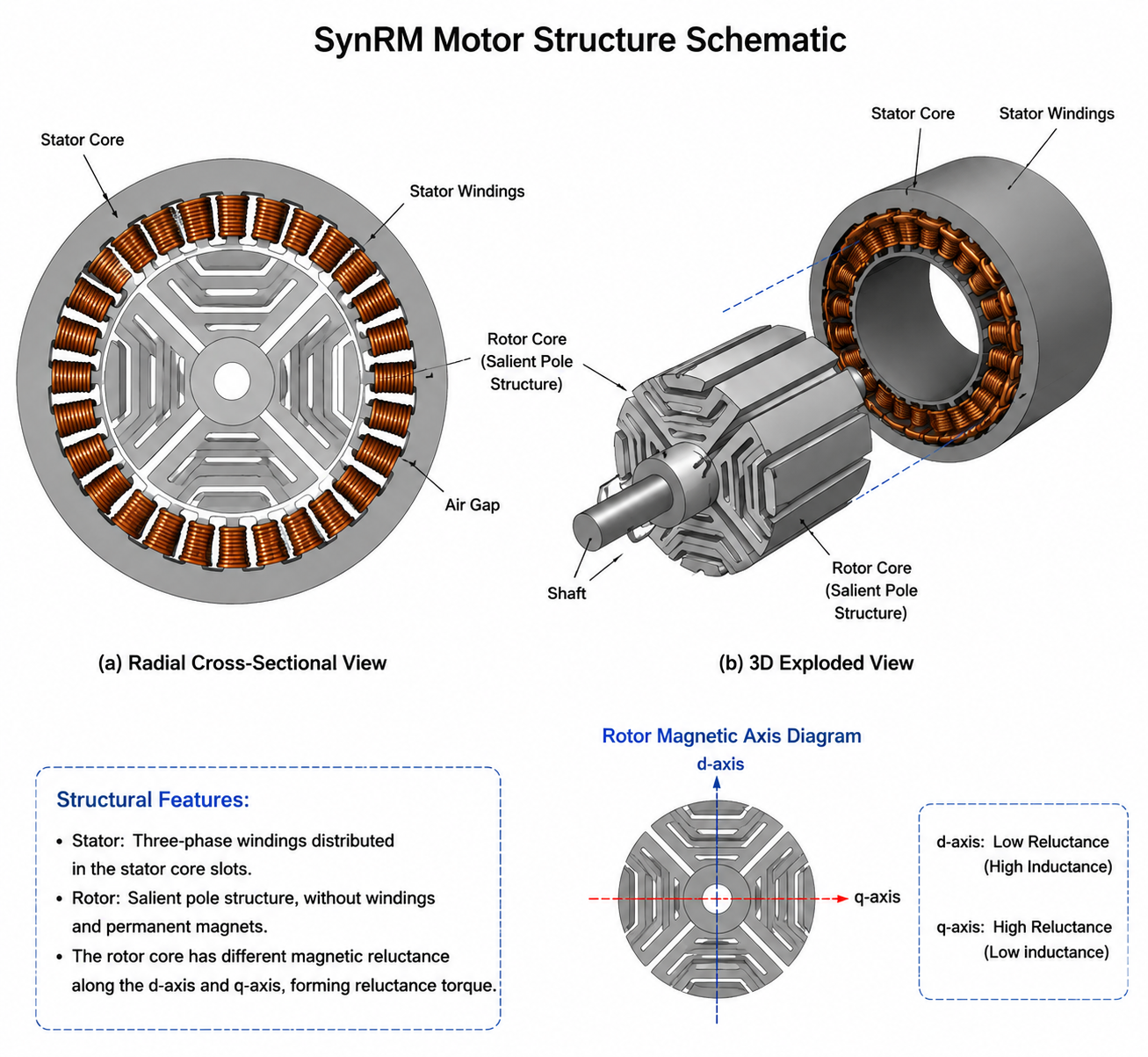 IE5 synchronous reluctance motor rotor flux barrier technology for high efficiency operation